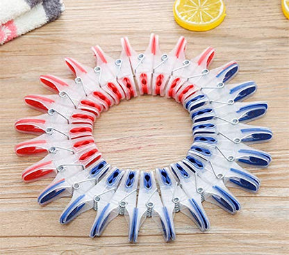 Strong Non-Slip Wide Open Plastic Clothes Clips for Drying Clothing Clamps Sturdy Travel Clothespins 24 Pack - color: 24pcs (2.75inch) Clear Plastic Clothespins