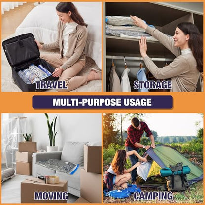 Travel Vacuum Bags with Electric Pump, Vacuum Travel Bags for Luggage and Suitcase, Combo 9 Pack - size: 9-combo