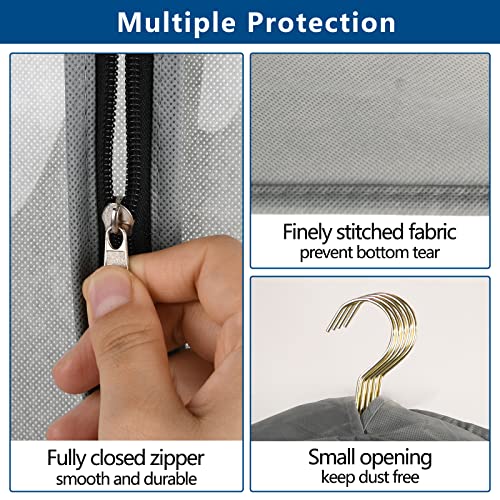 5 Pack 40" Garment Bags for Hanging Clothes Storage, Clear Suit Garment Bags with 4" Gussets for Closet Storage Travel, Plastic Protector for Coat, Jacket, Sweater, Shirts - size: 40" 5Pack