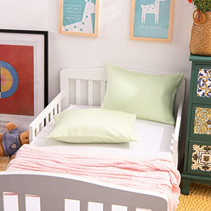 NTBAY Egyptian Cotton Toddler Pillowcases - Set of 2 - Travel Pillow Cases - 500 Thread Count Cotton 13x18 Pillow Covers - Envelope Closure Nursery Pillowcases, 13x18 Inches, Ivory - color: Ivory