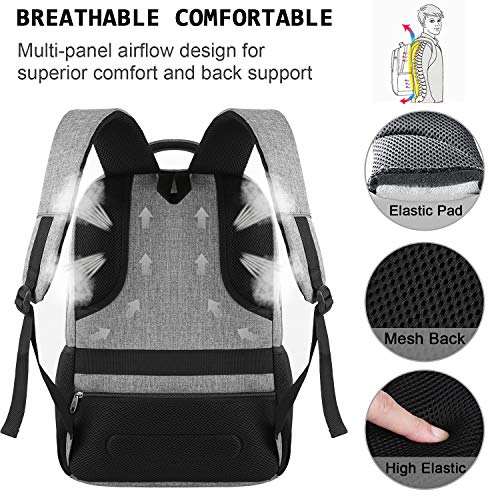 Volher Laptop Backpack,Business Travel Anti Theft Slim Durable Laptops Backpack,Water Resistant College Computer Bag for Women & Men Fits 15.6 Inch Laptop and Notebook - Grey - color: Grey, size: 15.6 Inch, style: Laptop