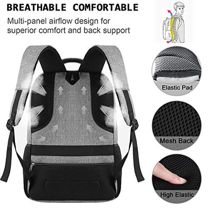 Volher Laptop Backpack,Business Travel Anti Theft Slim Durable Laptops Backpack,Water Resistant College Computer Bag for Women & Men Fits 15.6 Inch Laptop and Notebook - Grey - color: Grey, size: 15.6 Inch, style: Laptop