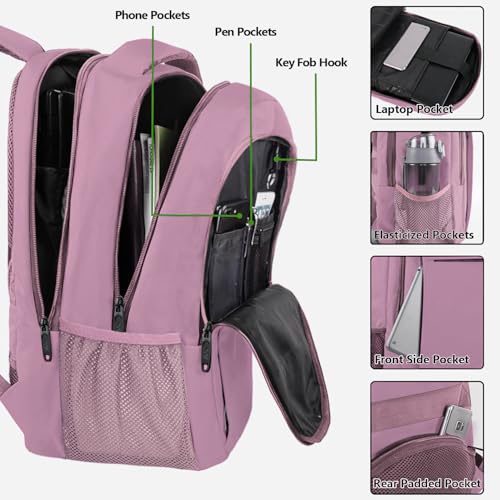 MATEIN Personal Item Backpack 18 * 14 * 8, Underseat 15.6 inch Travel Laptop Backpack for Women, Sturdy Water Resistant Slim Daypack College Computer Bag Gift, Dark Purple - color: Dark Purple, size: 15.6 Inch