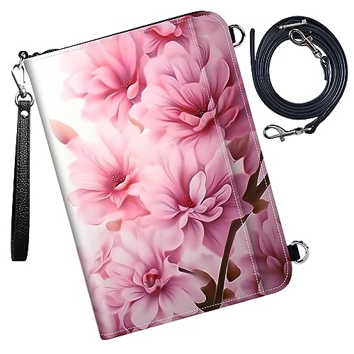 Passport Wallet,Family Passport Holder,Family Passport Bags for Travel,Travel Document Organizer Credit Cards Case with Removable Wristlet Strap for Women and Men,Pink Flowers - color: Pink Flowers