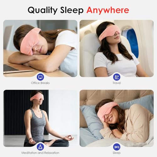 Akakios Heated Eye Mask for Dry Eyes, Microwavable Moist Heat Weighted Eye Masks Warm Compress for Dark Circles and Puffiness, Relief Stye Treatment, with Washable Cover(Pink) - color: Pink