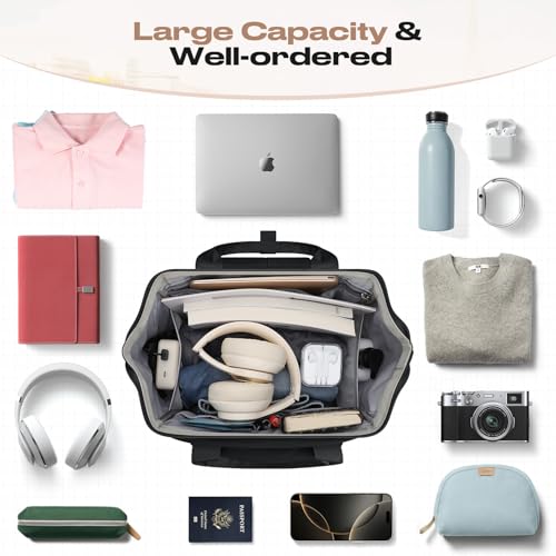 Maelstrom Travel Backpack for Women Men,Laptop Backpack Fits 15.6-17.3 Inch Laptop, Nurse/Work Bag with Insulated Lunch Box (Black) - color: Black