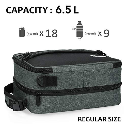 Tirrinia Expandable Insulated Lunch Bag for Men Women – Leakproof Reusable Cooler LunchBox for Kids & Adults with Shoulder Strap, Perfect for Work, School, Office, Travel,Charcoal - color: Charcoal