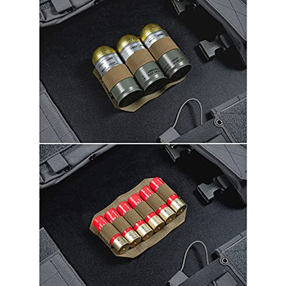 WYNEX Tactical Bag Insert Elastic Holder, Modular Elastic Loop Panel Hook and Loop Organizer Pouch Insert Attachment with Hook Backed Fastener for Backpack Accessories - color: Khaiki
