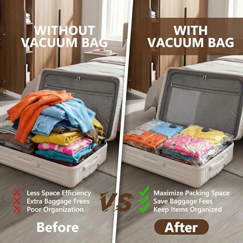 13 Pack Vacuum Seal Bags for Clothing Travel with Electric Pump, Space Saver Vacuum Storage Bags Sealed, Compression Packing Bags for Luggage, Blankets Clothes, Comforter (2 Jumbo+3 L+3 M+5 S) - style: Vacuum Seal Bags for Clothing Travel