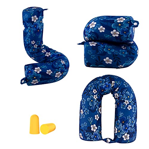 bvya Twist Memory Foam Travel Pillow for Neck, Chin, Lumbar and Leg Support-for Travling on Airplane, Train, Bus or at Home-Adjustable, Bendable Roll Pillow with Washable Cover - color: D