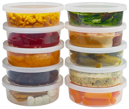 DuraHome - Deli Containers with Lids 8 oz. Leakproof - 40 Pack Plastic Microwavable Clear Food Storage Container/Slime Premium Heavy-Duty Quality, Freezer & Dishwasher Safe - size: 8 oz. (40 Sets)