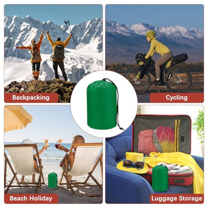 Stuff Sack [2PCS] - Waterproof Outdoor Storage Sacks Use for Backpacking & Traveling & Hiking - [Dark Green-5 x 10 in/ 13 x 25 CM] Ultralight Drawstring Bags - color: Dark Green