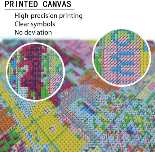 DIY Airplane at an Airport During Sunset 11CT Pre-Printed Cross Stitch Kit for Adults & Beginners, Easy Needlepoint Pattern for DIY Home Décor & Crafts 165