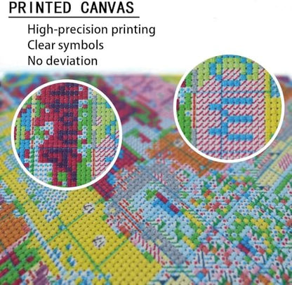 DIY Airplane at an Airport During Sunset 11CT Pre-Printed Cross Stitch Kit for Adults & Beginners, Easy Needlepoint Pattern for DIY Home Décor & Crafts 165