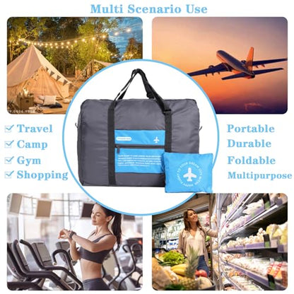 INVODA Travel Bag 12PCS Foldable Duffle Bag for Women and Men Lightweight Luggage Bag Personal Item Bag for Airlines Weekender Overnight Tote Carry on (12PCS) - color: 12PCS