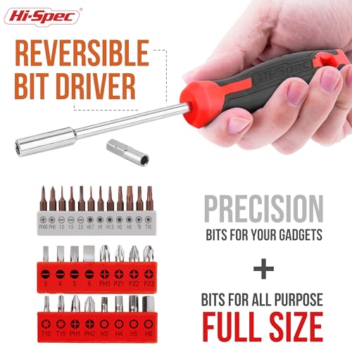 Hi-Spec Tool Set Kit, Red Household First Tool Kit and Starter Tool Set for Home and Office, Compact Easy Carry Toolbox - color: Red