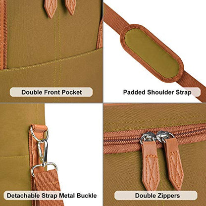 Tirrinia Insulated Wine Gift carrier - 3 Bottle Travel Padded Wine Carry Cooler Tote Bag with Handle and Adjustable Shoulder Strap, Khaki - color: Khaki