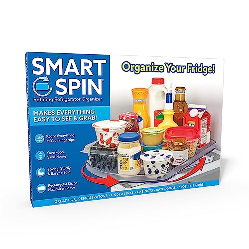 Ontel Smart Spin Rotating Refrigerator Organizer - Use This Lazy Susan as a Rotating Spice Rack, Condiment Organizer, Cabinet Organizer or for Kitchen, Panty or Fridge Organization and Storage, Clear - style: Smart Spin