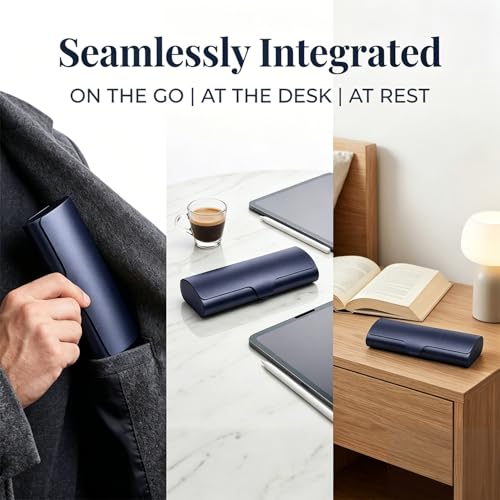 Philley Aluminum Ultra-Light Eyeglasses Case Hard Shell Nearsighted Glasses Case for Women & Men - color: Dark Blue