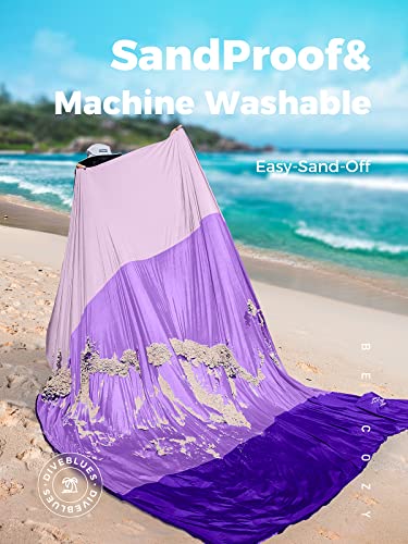 OCOOPA Extra Large Beach Blanket, Sand Free, Large Oversized Camping Mat, Comfortable Parachute Nylon, Cozy& Chic, Compact& Light, 4 Stakes&1 Travel Bag, S09 - color: Purple, size: Large(1-4 persons)