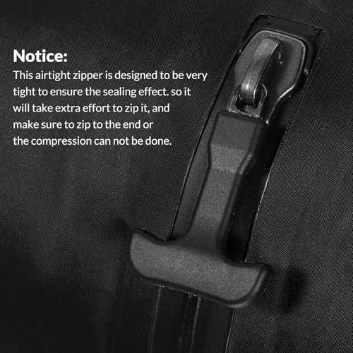Reusable TPU Travel Vacuum Compression Bags - Waterproof Space Saver Bags for Luggage, Suitcase, Backpack, Storage Organizer (No Pump Required, 2 Pack, Black) - color: Black