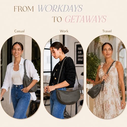 Mali&Lili Hobo Shoulder Bag for Women, Aria Convertible Crossbody Bags for Women, Vegan Leather purses, Shoulder Handbags - color: Olive
