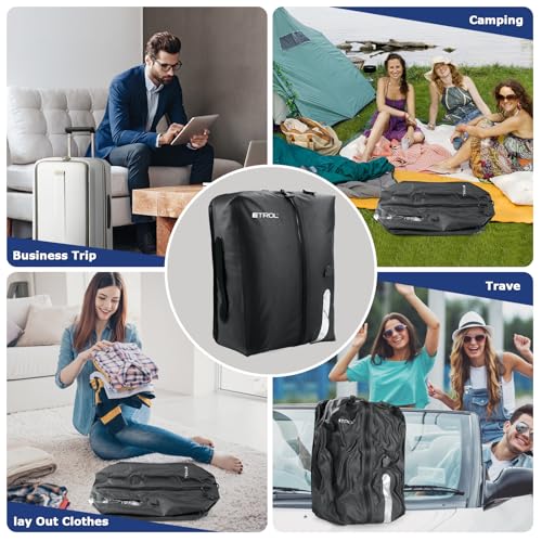 TPU Vacuum Bag for Travel, 70D Nylon Reusable Compression Bag with IP67 Waterproof Zipper, Compression Packing Cubes for Clothing, Space Saver Bags for Luggage and Backpack(Gray-1 PCS) - color: Gray-1 PCS
