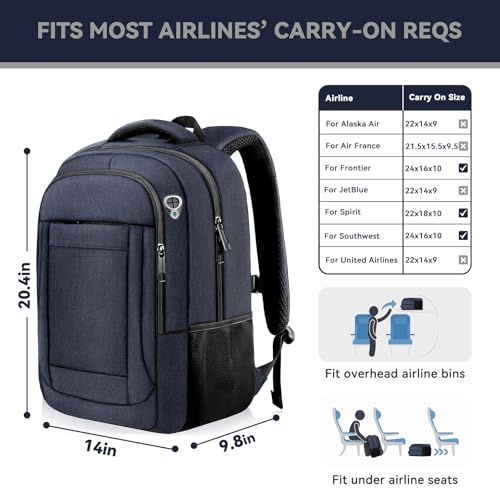 AREYTECO Laptop Backpack,18.4 Inch Extra Large Travel Backpack Airline Approved, Business Anti Theft Sturdy Work Computer College High School Backpack Bag Fits 18 Inch Notebook for Men Women, Blue - color: Blue, size: 18 Inch