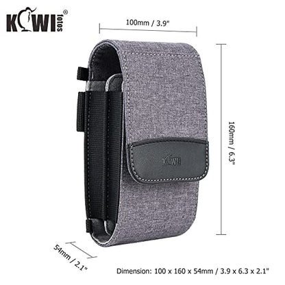 KIWIFOTOS Dual-Layer Travel Phone Pouch Crossbody Bag for iPhone 17 16 15 Pro Credit Cards Shoulder Bag with Strap Under 6.3" Cell Phone Holster - color: Gray, Double Layer