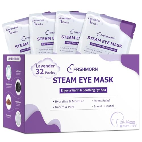 32Packs Steam Eye Mask, Heated Eye Mask for Sleeping, Warm Compress for Eyes, Self Heating Disposal Steam Mask for Home Sleep, Office, Spa, Travel Essentials Mothers Day Gifts (Lavender) - color: 32packs Lavender