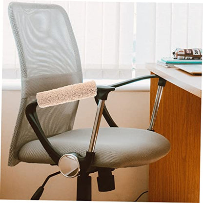 TEHAUX 3pairs Ergonomic Chair Armrest Covers Sherpa Office Desk Gaming Home Airplane Chair Arm Pads Washable Removable Covers