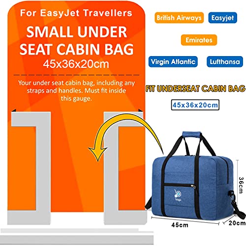 Bago Personal Item Travel Bag For Airlines - Fits As 18x14x8 inches Travel Bag Spirit & Frontier Airlines - Foldable Duffle Bag For Travel - Personal Item Bag Small Carry On Bag For Air Travel - color: SnowDepBlue