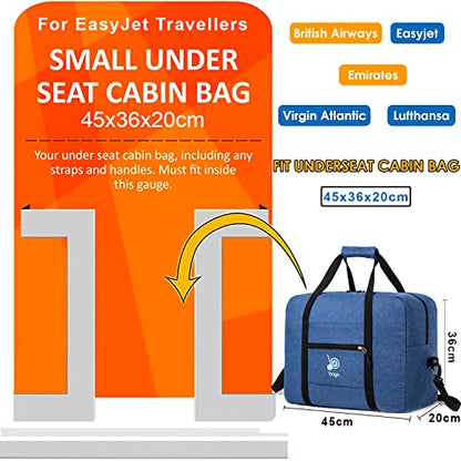 Bago Personal Item Travel Bag For Airlines - Fits As 18x14x8 inches Travel Bag Spirit & Frontier Airlines - Foldable Duffle Bag For Travel - Personal Item Bag Small Carry On Bag For Air Travel - color: SnowDepBlue
