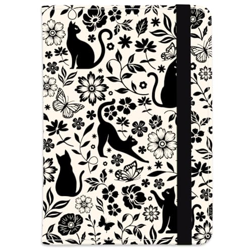 Black Cat Leather Passport Holder Cover Flower Leaves Travel Wallet Passport Case with Credit Card Slots for Women Men Travelling Essentials for Flying - color: Cat