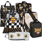 6 Pcs Compression Packing Cubes Waterproof Suitcase Travel Bag Luggage Backpack Organizer Travel Cubes for Packing-Black and Gold Bees - color: Black Bees