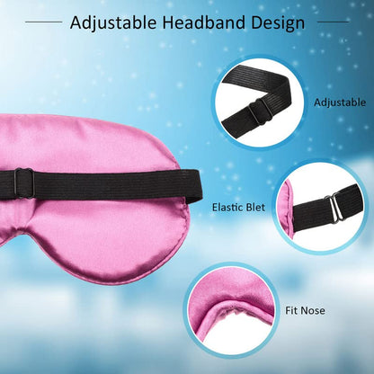 BBTO 4 Pcs Silk Sleep Eye Masks Smooth Soft Satin Eye Covers with Adjustable Strap Blindfold for Sleeping Blocking Out Lights Travel Relaxation (Purple, Pink, Sky Blue, Taro Color) - color: Purple, Pink, Sky Blue, Taro Color