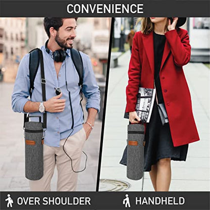 opux Wine Bag Single Bottle Carrier Tote, Insulated Wine Cooler Bag for Travel Picnic Beach with Shoulder Strap, Thermal One Bottle Holder Carrying Case Wine Gift for Women Men, Charcoal Gray - color: Charcoal Gray