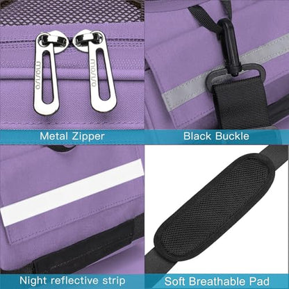 MOSISO Bike Rack Bag, Waterproof Bicycle Trunk Pannier Rear Seat Pouch Cycling Bike Carrier Backseat Storage Luggage Saddle Shoulder Bag - color: Purple
