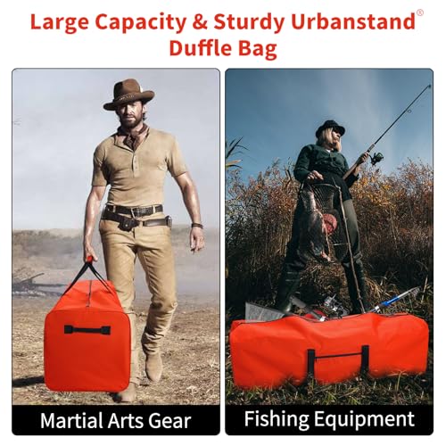 Urbanstand 52 Inch Large Duffle Bag for Travel Camping Sport Equipment Storage Bag with 2-way Lockable Zippers (Orange 2Pack) - color: Orange, size: 52inch 2Pack
