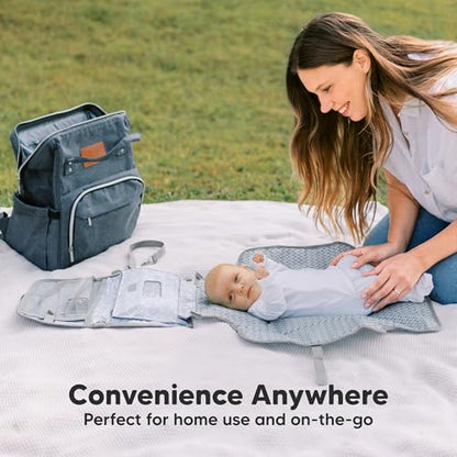 KeaBabies Portable Diaper Changing Pad, Travel, Car - Large Waterproof Baby Changing Mat, Wipeable, Padded, On The Go Travel Diaper Clutch Bag, Easy to Use Pockets for Newborn Essentials (Prism) - color: Prism