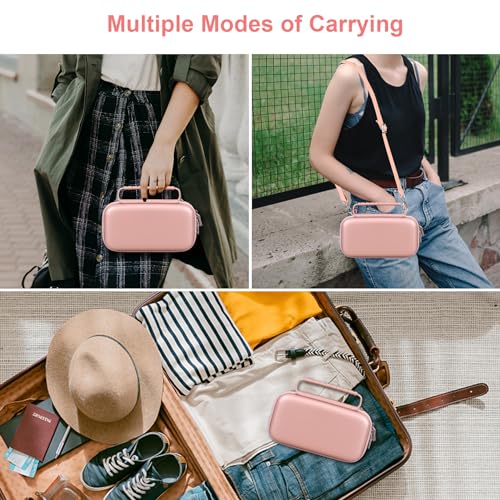 Canboc Carrying Case for Ceptics Universal Travel Adapter Kit, World Travel Adapter Kit Box with Removable Shoulder Strap, Zipper Mesh Bag fit USB Cable, Rose Gold (Case Only) - color: Rose Gold+Rose Gold