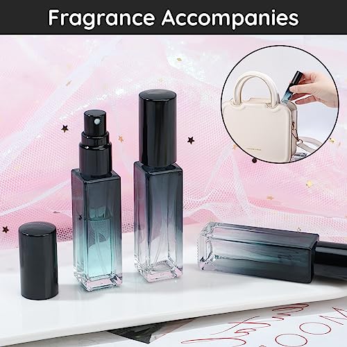 Segbeauty Travel Perfume Bottle Refillable, 5pcs 10ML Mini Glass Perfume Containers with Funnel and Pipette, Empty Portable Leak-proof Fragrance Bottles Spray Atomizer Pump Bottle Kit for Toiletries - color: Blue-black, style: Mini Bottles