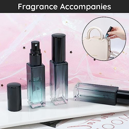 Segbeauty Travel Perfume Bottle Refillable, 5pcs 10ML Mini Glass Perfume Containers with Funnel and Pipette, Empty Portable Leak-proof Fragrance Bottles Spray Atomizer Pump Bottle Kit for Toiletries - color: Blue-black, style: Mini Bottles