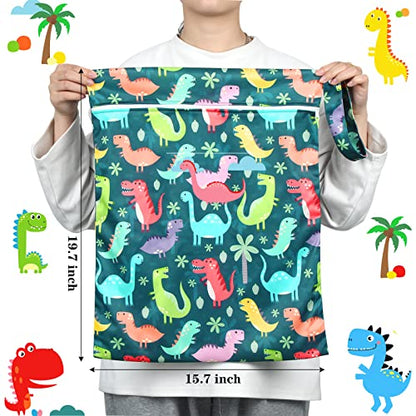 Shappy 2 Pack Large Travel Laundry Bags, Large Wet Dry Waterproof Dirty Clothes Bag for Suitcase, Swimsuit Beach Gym College Dorm Wet Bag(Dinosaur Style) - style: Dinosaur Style