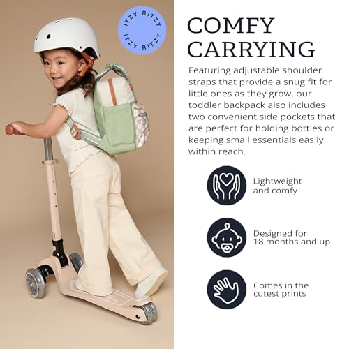 Itzy Ritzy Toddler Backpack - Daycare Bag - Features Adjustable Shoulder Straps, 2 Side Pockets & Spacious Interior with Wipeable Fabric Lining & Name Label, Checkerboard Backpack - color: Checkerboard
