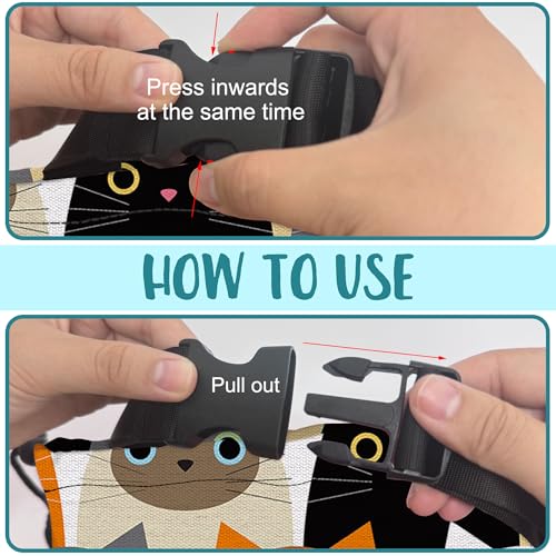 Car Trash Bag Cute Cartoon Cats Leak-Proof Waterproof Car Garbage Bag with Drawstring Foldable Canvas Trash Bin with Adjustable Buckle for Car Accessories, Travelling, Camping - color: Cute Cartoon Cats