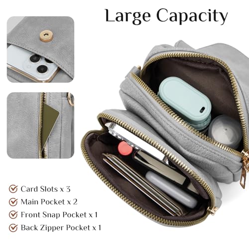 Fashion Small Crossbody Bags for Women Trendy Designer Cell Phone Purses Wallets with Card Holder Anti Theft Travel - color: Lightgrey