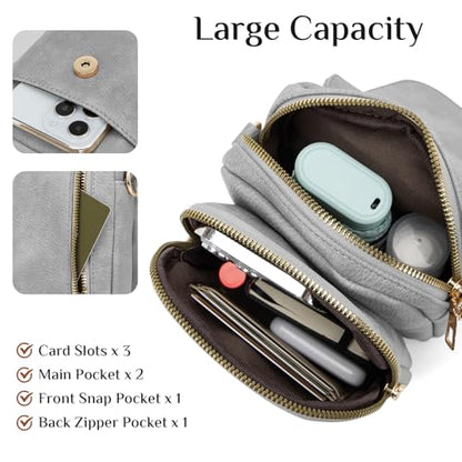 Fashion Small Crossbody Bags for Women Trendy Designer Cell Phone Purses Wallets with Card Holder Anti Theft Travel - color: Lightgrey