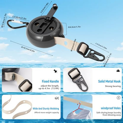 Caudblor Magnetic Clothesline for Cruise Ship Cabin Essentials, 13ft Retractable Travel Clothes Line with Clips Windproof Holes，Portable Laundry Drying Lines for Must Haves 2026 Hotel, RV, Indoor