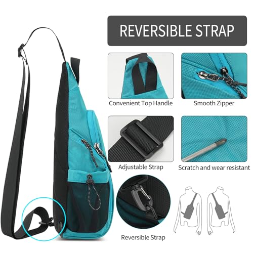 Peicees Small Sling Bag with 2 Bottle Holders (Suitable for 2.5 IN Diameter Bottle), Sling Backpack Crossbody Bag Chest Daypack for Daily Use Travel, Bottle Not Included, Black - color: Black